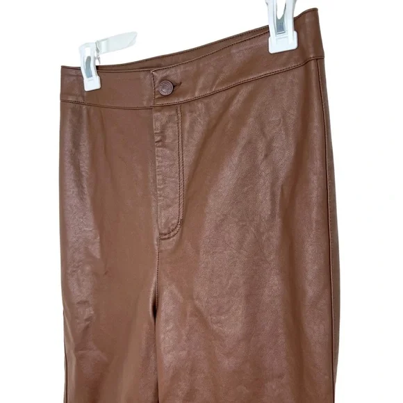 ❌SOLD❌ Free People | Sasha Vegan Kick Flare Pants; Faux Leather; Brown, Sz 6 - Picture 15 of 15